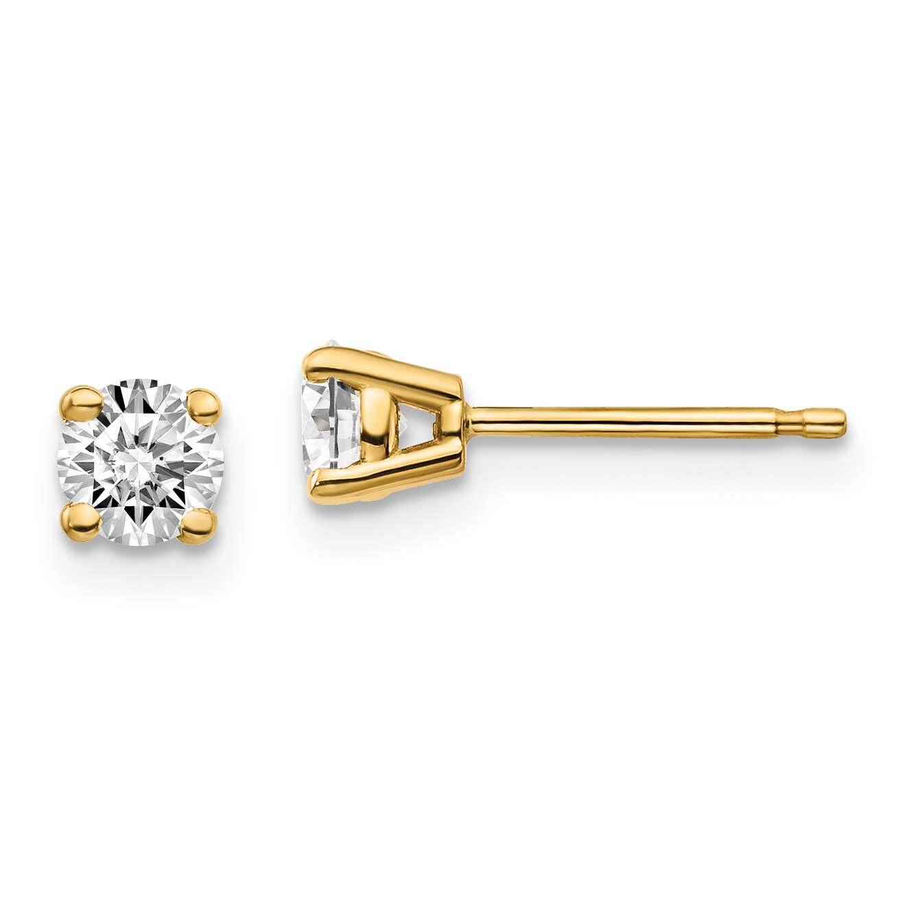 1/2ct 4-Prong Round Diamond Stud Earrings