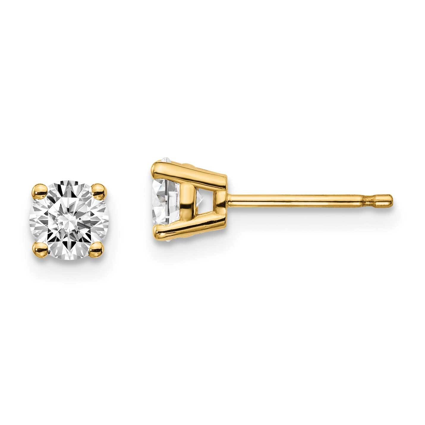 2/3ct 4-Prong Round Diamond Stud Earrings