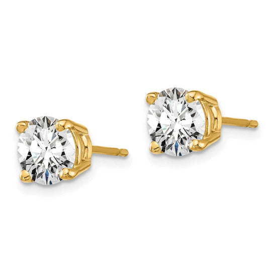 2ct 4-Prong Round Diamond Stud Earrings