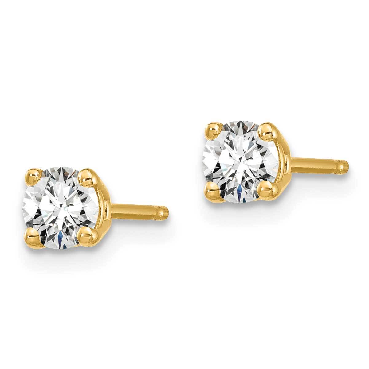 7/8ct 4-Prong Round Diamond Stud Earrings