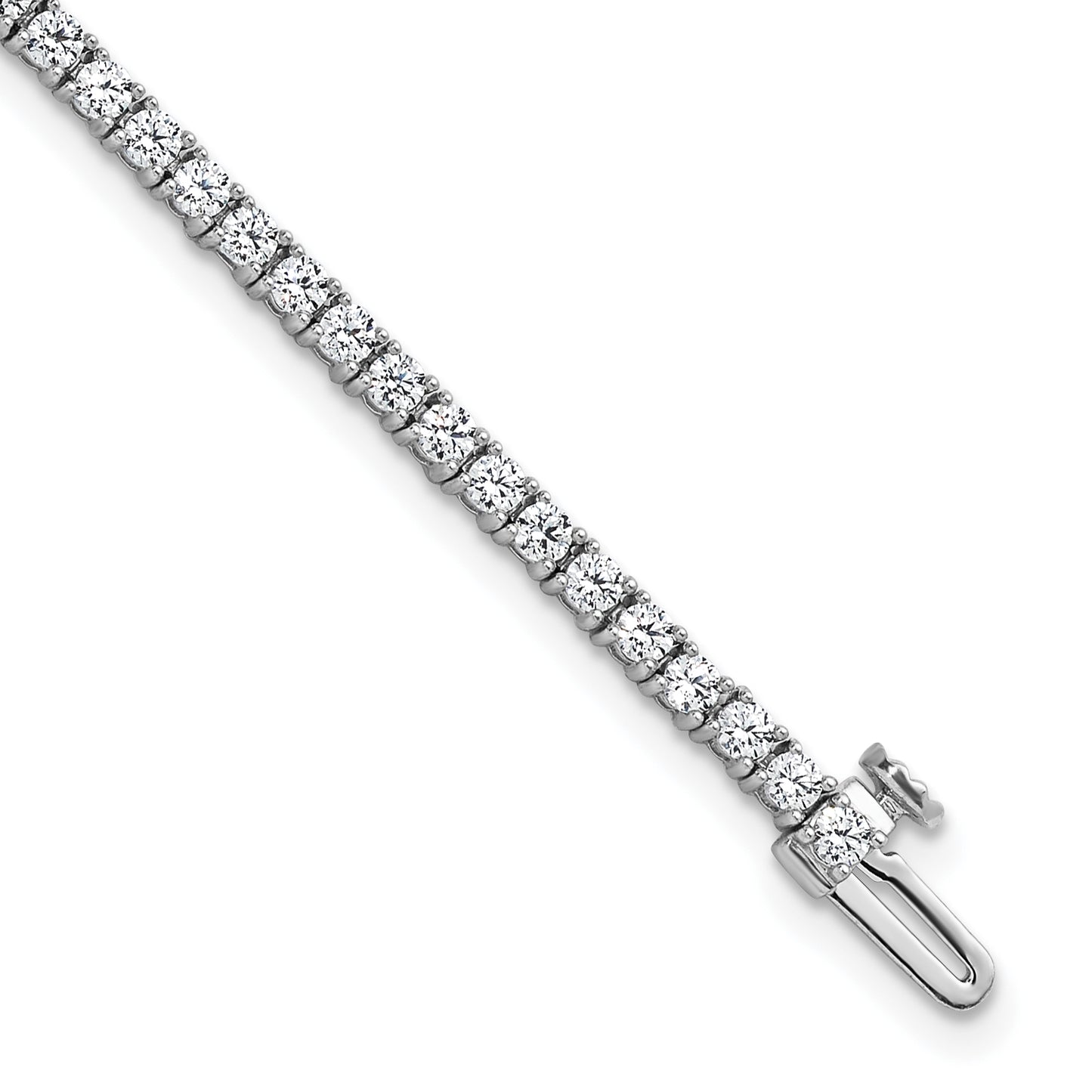 14k White Gold 2 3/4 carat Lab Grown Diamond VS/SI+ G+ Complete Tennis Bracelet