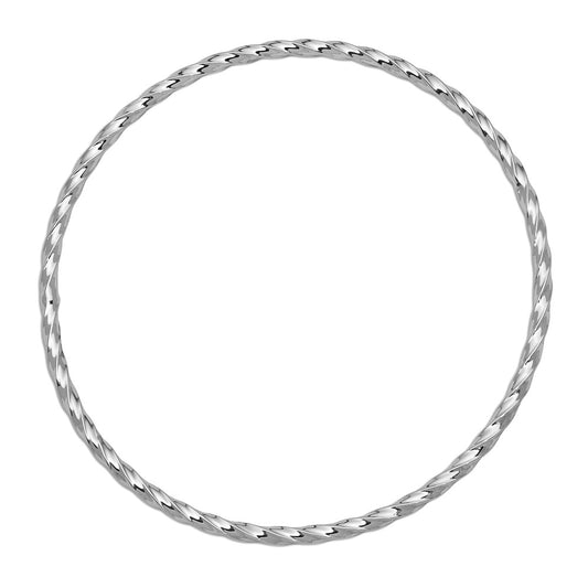 14K White Gold 2.5mm Twisted Bangle