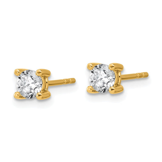 14k 2/3 carat total weight Round VS/SI DEF Lab Grown Diamond 4 Prong Stud Post Earrings