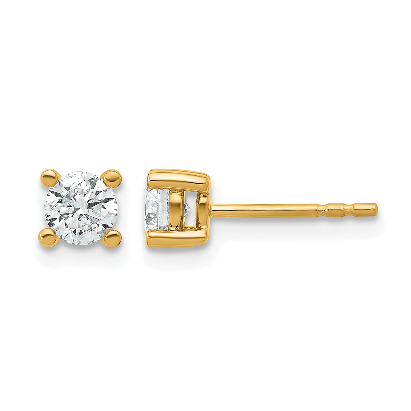 14k 5/8 carat Certified Lab Grown Diamond VS+ F+ Round Complete Four Prong Heavyweight Stud Earrings