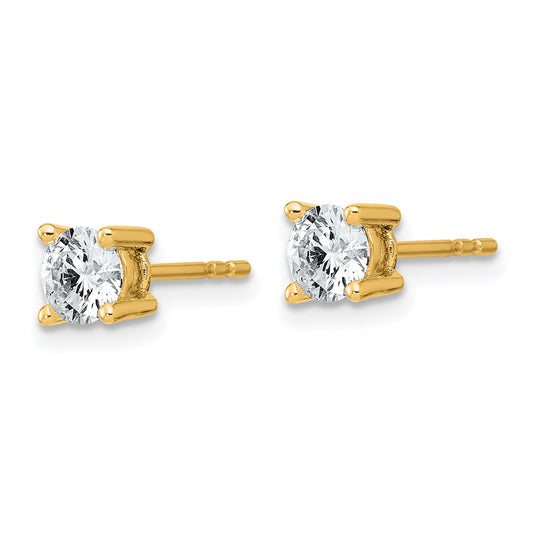 14k 7/8 carat total weight Round VS/SI DEF Lab Grown Diamond 4 Prong Stud Post Earrings