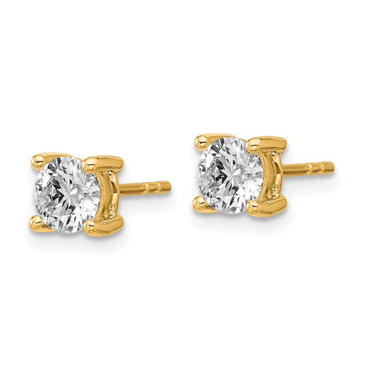 14k 1 1/4 carat total weight Round VS/SI DEF Lab Grown Diamond 4 Prong Stud Post Earrings