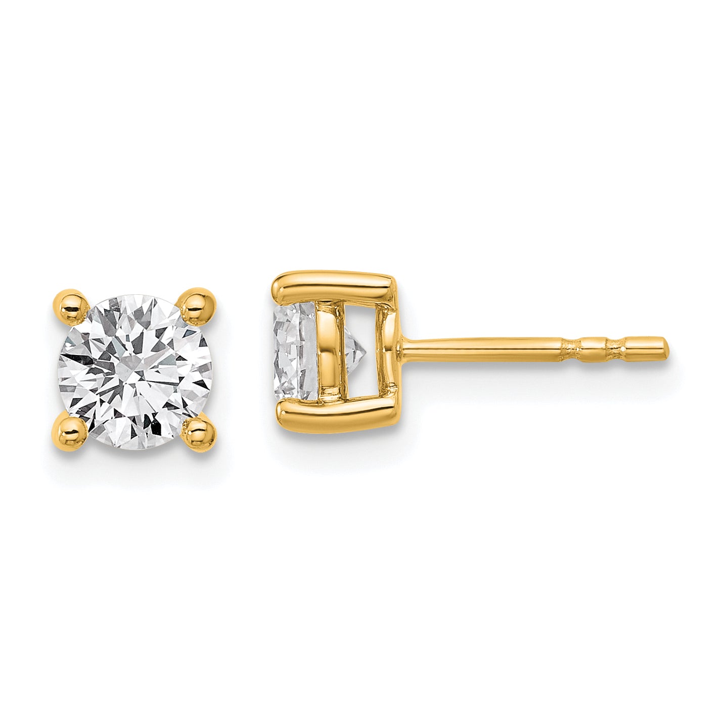 1 1/4ct 4-Prong Round Diamond Stud Earrings