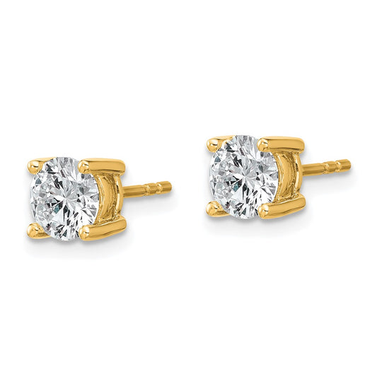 14k 1 3/4 carat total weight Round VS/SI DEF Lab Grown Diamond 4 Prong Stud Post Earrings