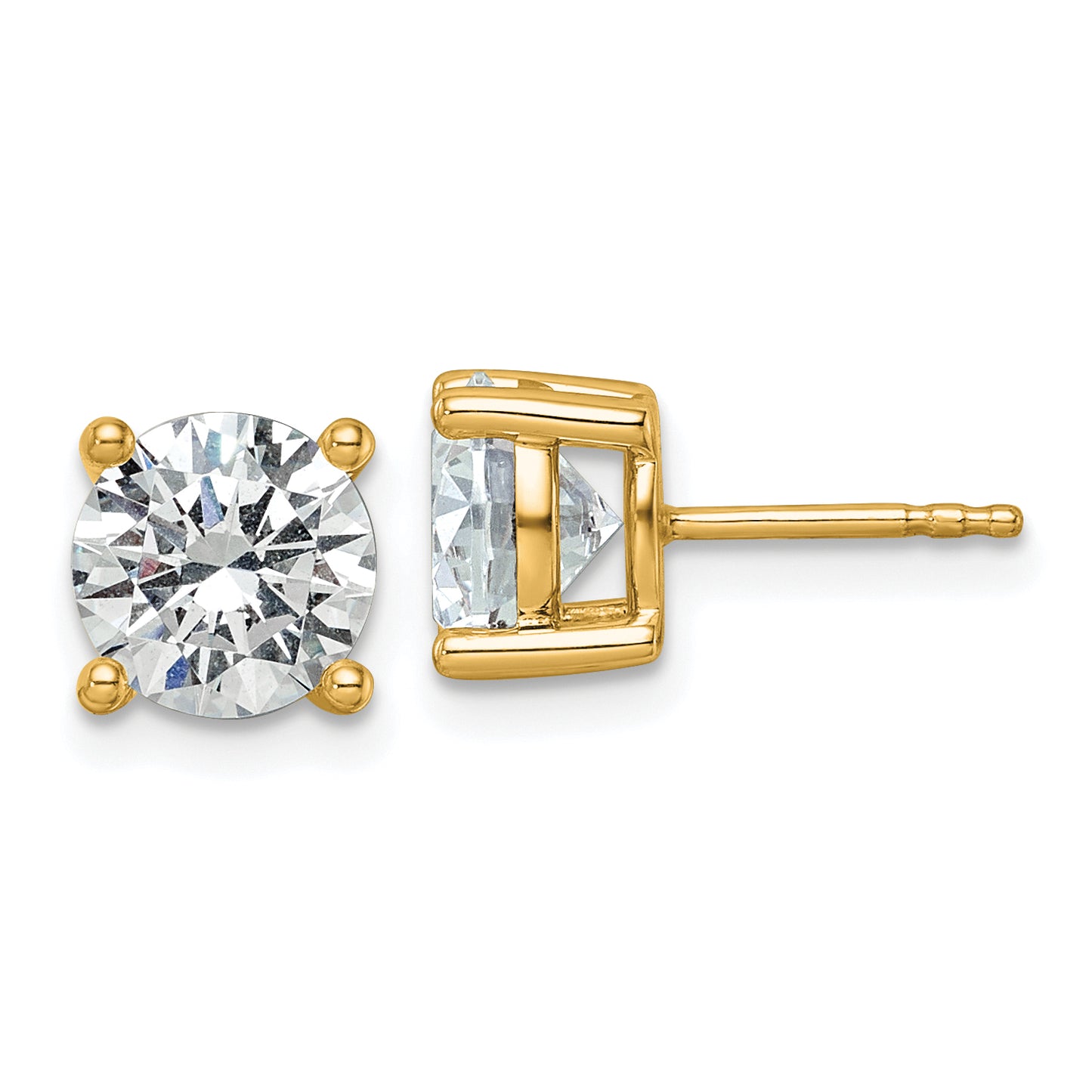 3ct 4-Prong Round Diamond Stud Earrings