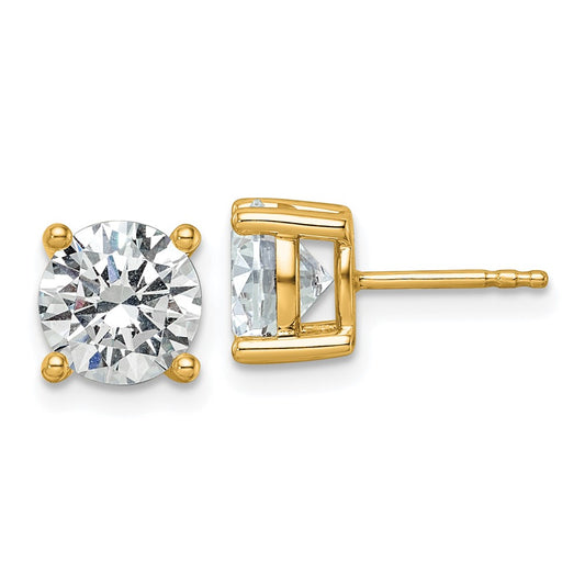 14k 3 carat total weight Round VS/SI DEF Lab Grown Diamond 4 Prong Stud Post Earrings