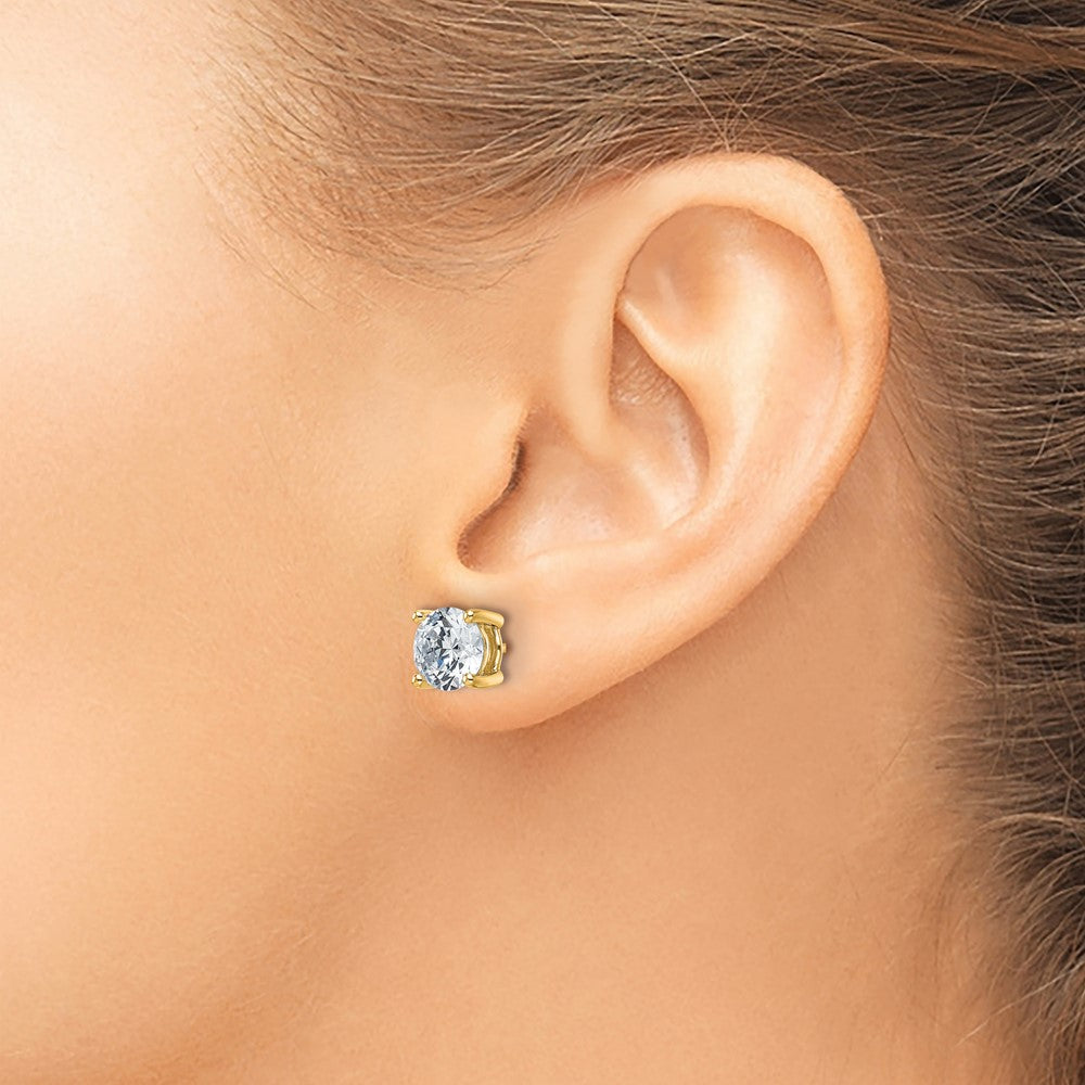 14k 3 carat total weight Round VS/SI DEF Lab Grown Diamond 4 Prong Stud Post Earrings