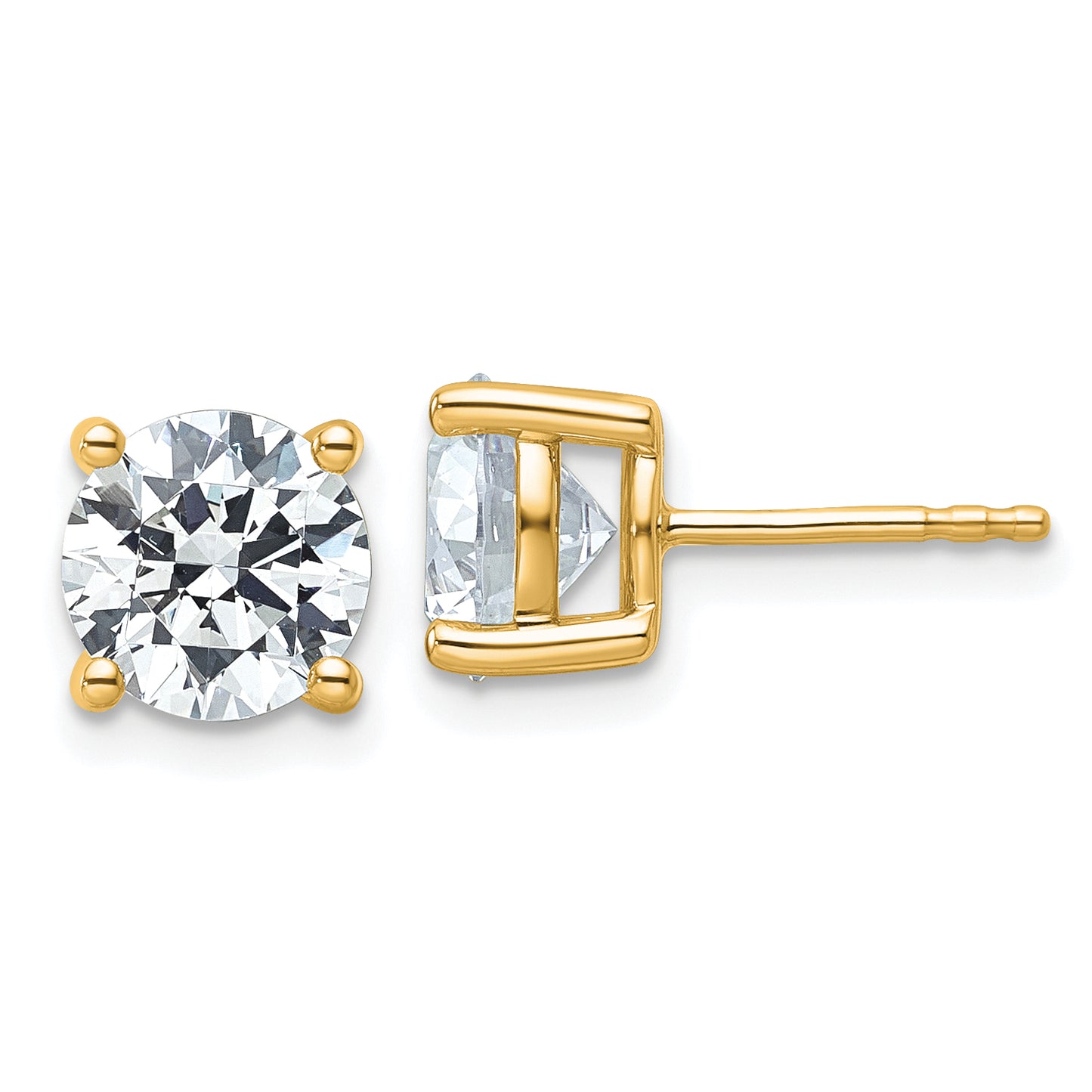 4ct 4-Prong Round Diamond Stud Earrings