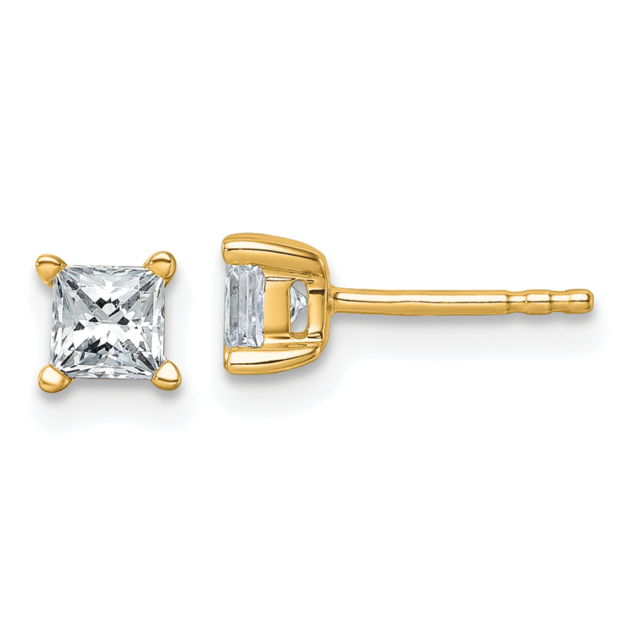3/4ct Princess Diamond Stud Earrings