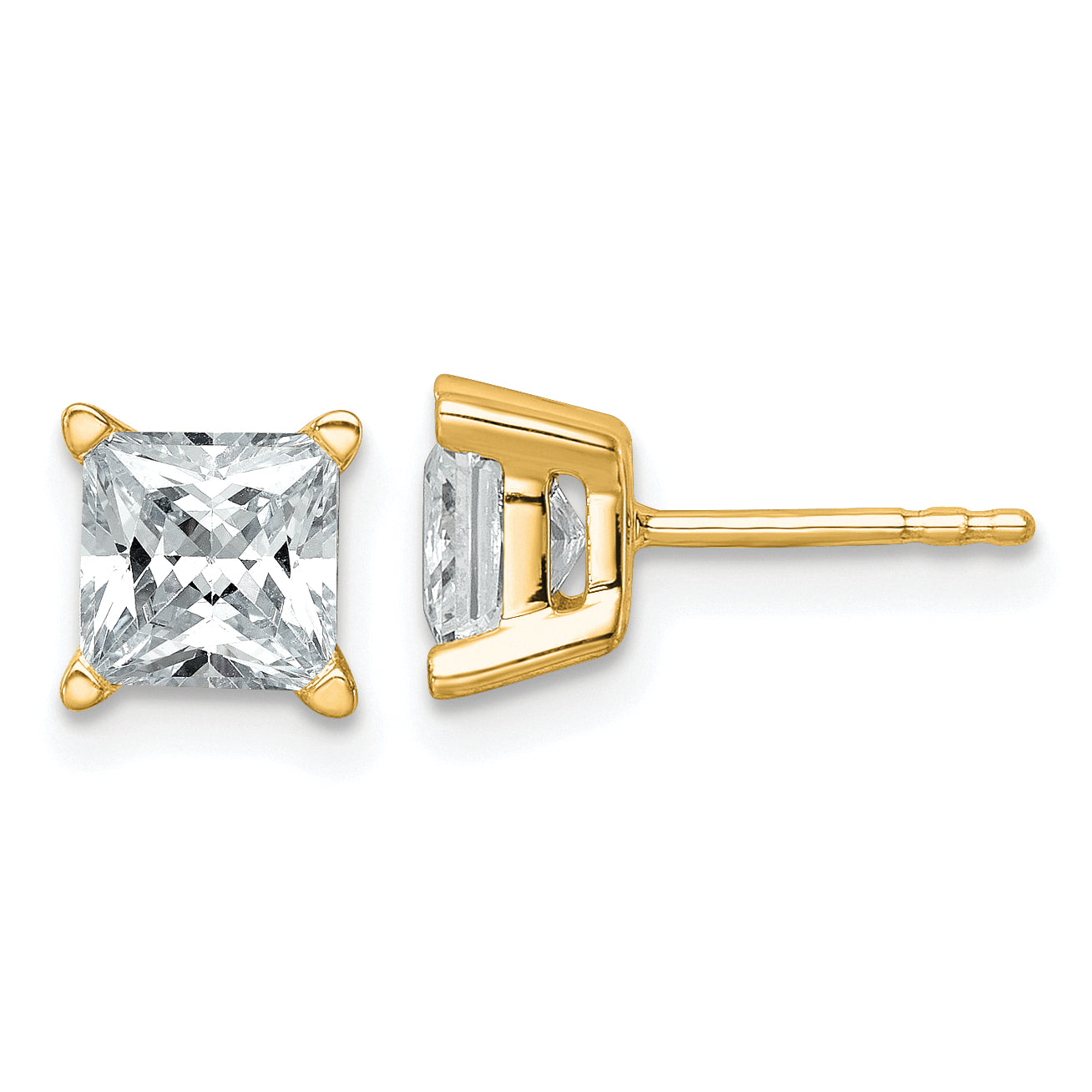 2ct Princess Diamond Stud Earrings