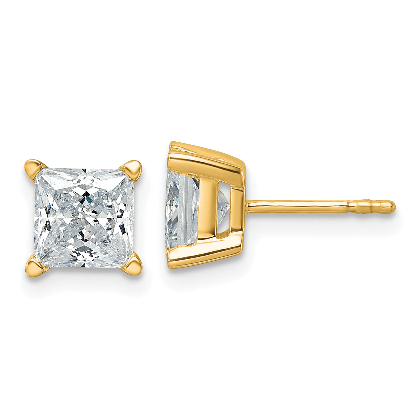 3ct Princess Diamond Stud Earrings