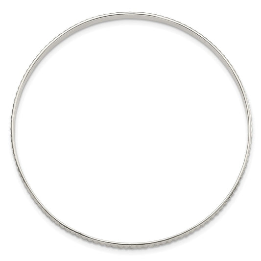 Sterling Silver Diamond Cut Slip-on Bangle