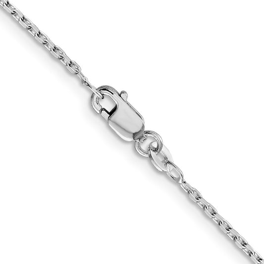Sterling Silver Rhodium-Plated 1.5mm Beveled Oval Cable Chain