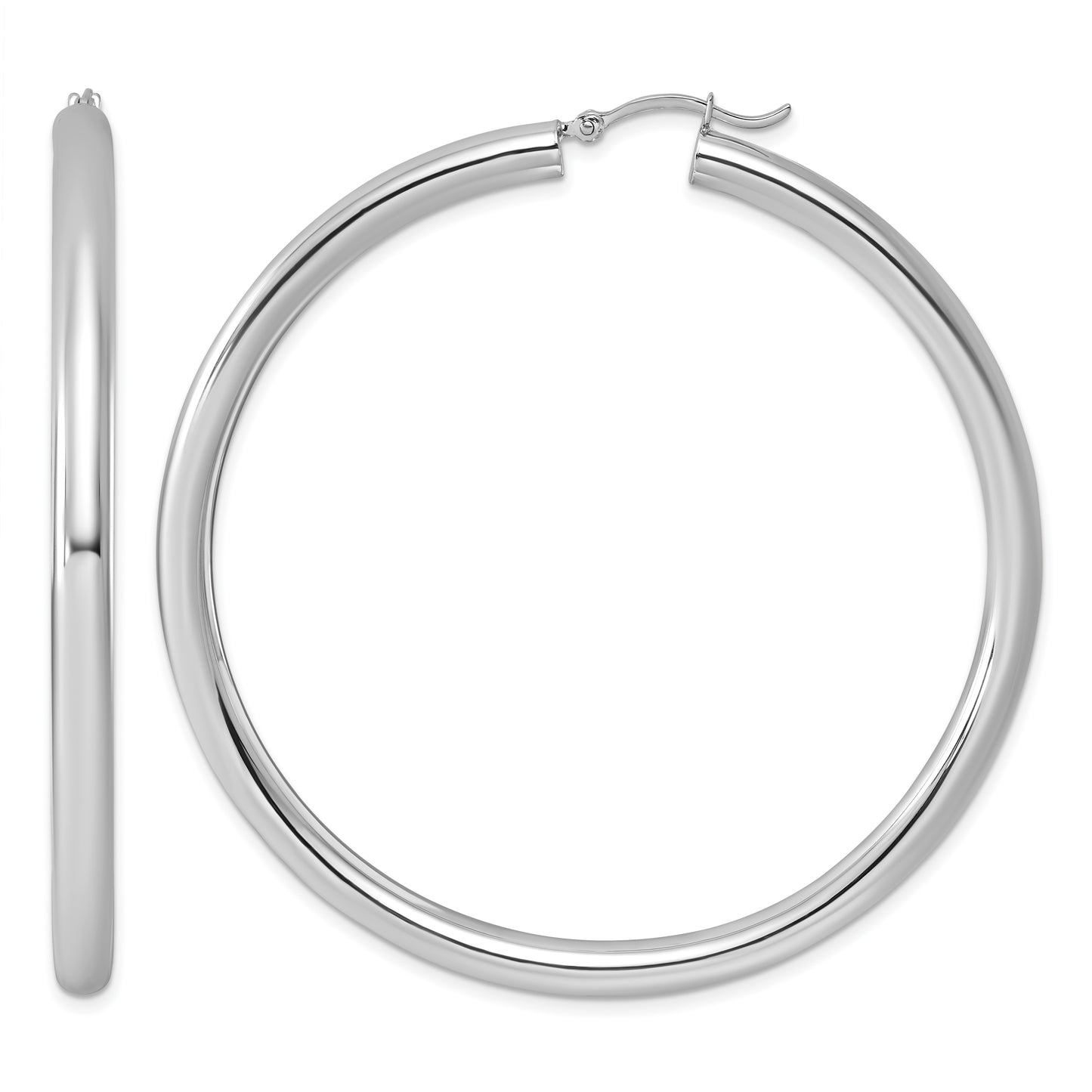 Sterling Silver 4mm Round Hoop Earrings