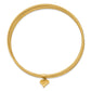 14K Gold Dangle Heart Textured Bangle Set