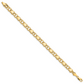 14k 7mm Solid Double Link with Hearts 7 inch Charm Bracelet