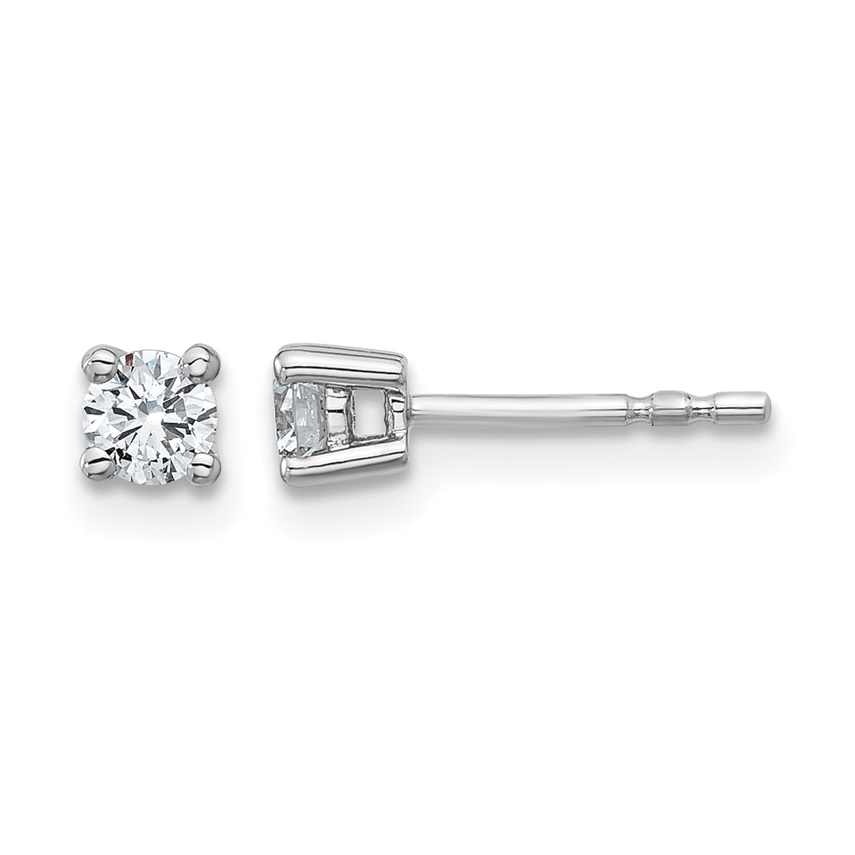 14k White Gold 1/3 carat Lab Grown Diamond VS+ F+ Round Complete Four Prong Heavyweight Stud Earrings