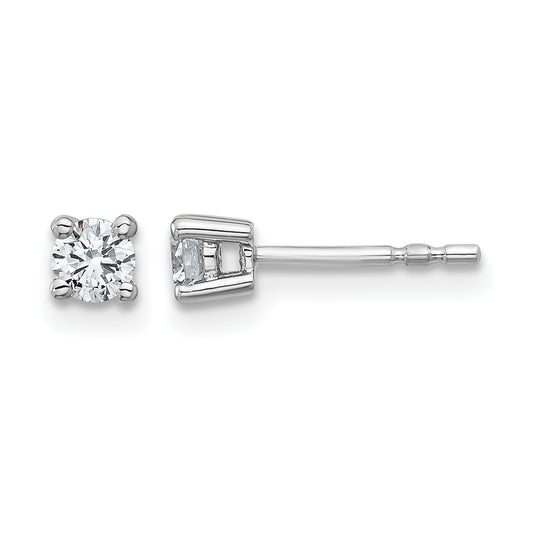 14k White Gold 1/3 carat Lab Grown Diamond VS+ F+ Round Complete Four Prong Heavyweight Stud Earrings