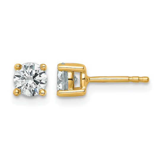 14k 3/4 carat Certified Lab Grown Diamond VS+ F+ Round Complete Four Prong Heavyweight Stud Earrings