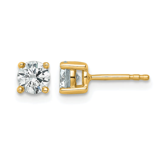 14k 7/8 carat Lab Grown Diamond VS+ F+ Round Complete Four Prong Heavyweight Stud Earrings