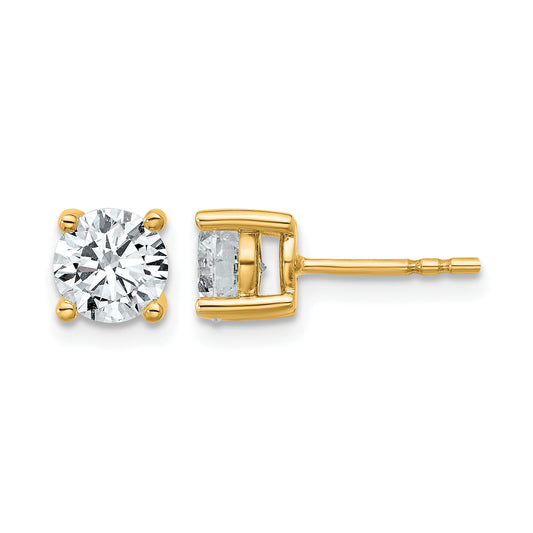 14k 1 3/4 carat Lab Grown Diamond VS+ F+ Round Complete Four Prong Heavyweight Stud Earrings