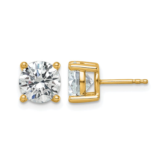 14k 3 carat Lab Grown Diamond VS+ F+ Round Complete Four Prong Heavyweight Stud Earrings