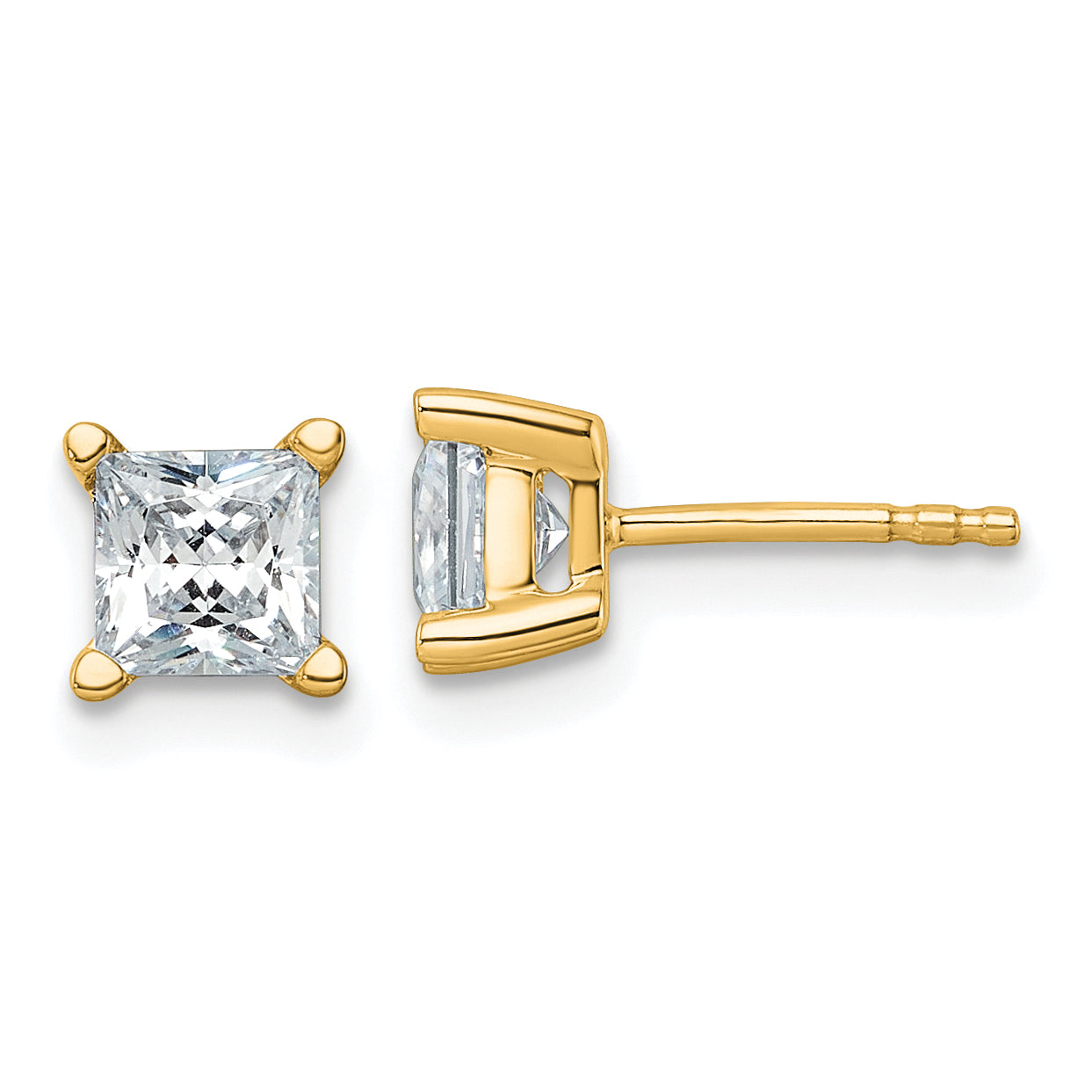 1 1/2ct Princess Diamond Stud Earrings