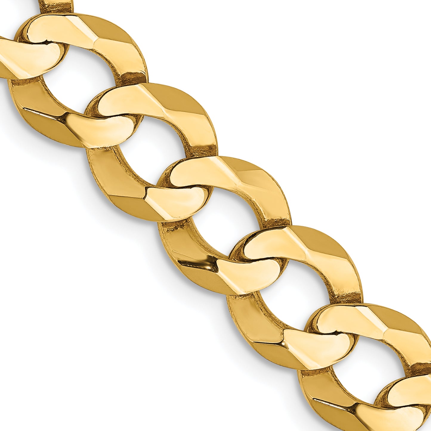14K 22 inch 8.3mm Lightweight Flat Cuban with Lobster Clasp Chain