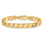 14K 9 inch 8.4mm Hand Polished Fancy Link with Fancy Lobster Clasp Bracelet