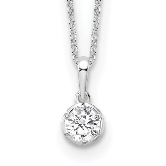 True Origin 14K White Gold 1/2 carat Lab Grown Diamond VS+ F+ Complete 18 in Round Solitaire Necklace