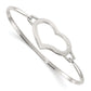 Sterling Silver Polished Open Heart Bangle