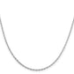 Sterling Silver Rhodium-plated 2mm Beveled Oval Cable Chain