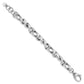 Sterling Silver Rhodium-plated Hollow Link 7.5in w/.5in Ext Bracelet