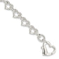 Sterling Silver 7.5inch Polished Fancy Heart Link Bracelet