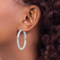 14K White Gold 4x40mm Polished Lightweight Tube Hoop Earrings