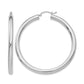14K White Gold 4x55mm Polished Lightweight Tube Hoop Earrings