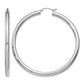 14K White Gold 4x60mm Polished Lightweight Tube Hoop Earrings