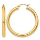 14K 4x40mm Polished Lightweight Tube Hoop Earrings