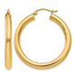 14k 4x35mm Polished Lightweight Tube Hoop Earrings