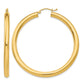 14K 4x50mm Polished Lightweight Tube Hoop Earrings