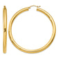 14K 4x55mm Polished Lightweight Tube Hoop Earrings