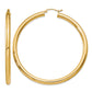 14K 4x60mm Polished Lightweight Tube Hoop Earrings
