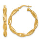 14k Polished Twisted 4.00 x 33mm Tube Hoop Earrings