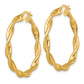 14k Polished Twisted 4.00 x 38mm Tube Hoop Earrings