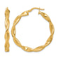 14k Polished Twisted 4.00 x 38mm Tube Hoop Earrings