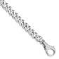 14K White Gold 9 inch 8mm Hand Polished Fancy Link with Fancy Lobster Clasp Bracelet
